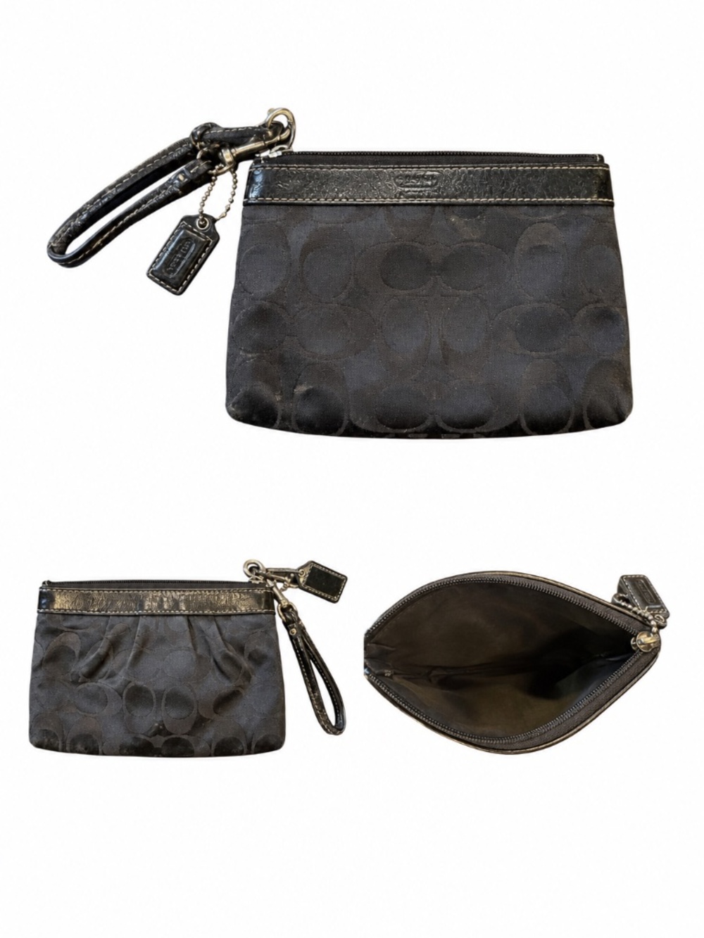Garage Blowout Coach Black Signature Jacquard Wristlet
